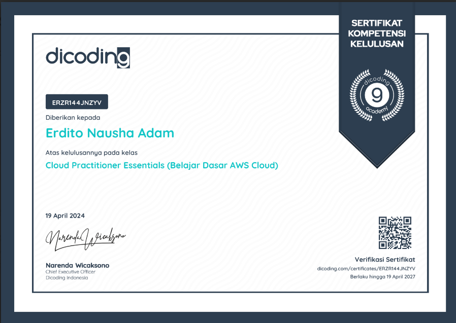 awsDicoding certificate